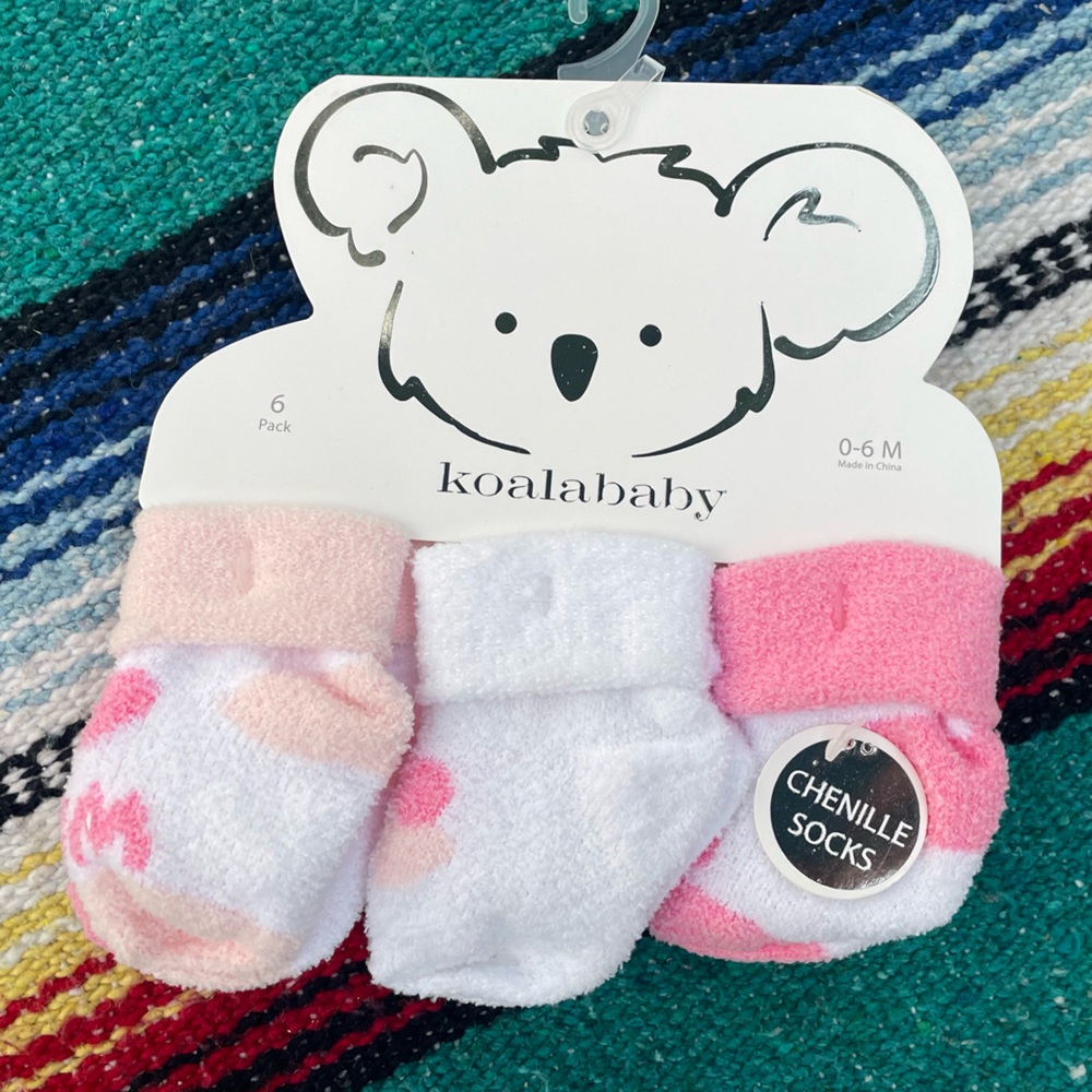 Koalababy 6 Pack Baby Socks - 6 Months